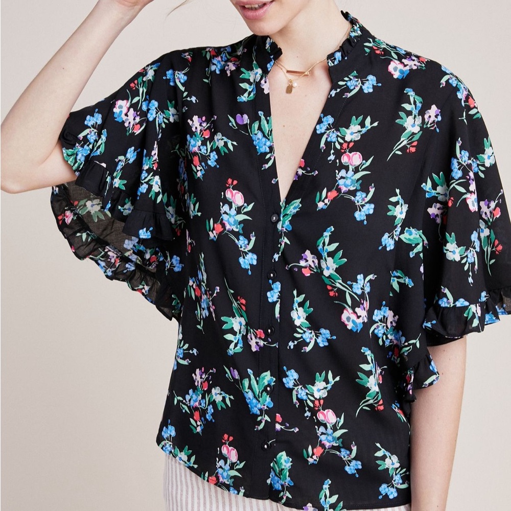 Maeve Aveiro Flutter Sleeve Buttondown